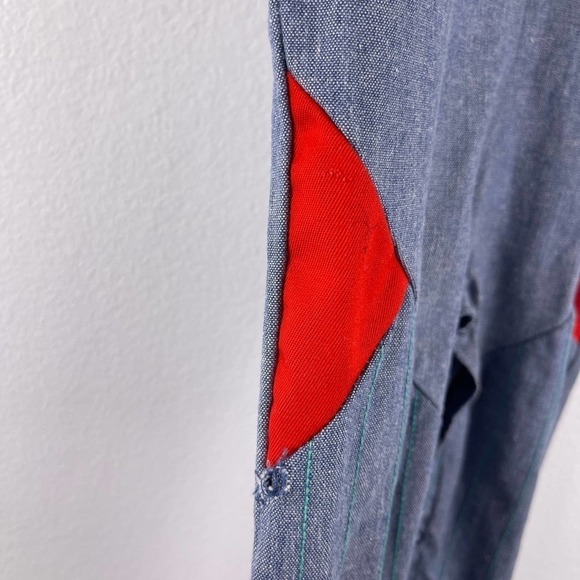 VINTAGE 80? Disney Winnie The Pooh Blue Red Bib Overalls Made in USA Baby 18-24M - Picture 7 of 14